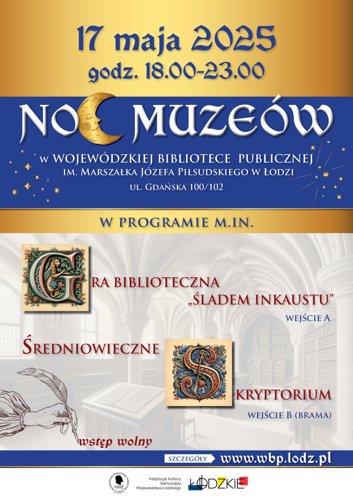 Noc Muzeów w Wojewódzkiej Bibliotece Publicznej w Łodzi!